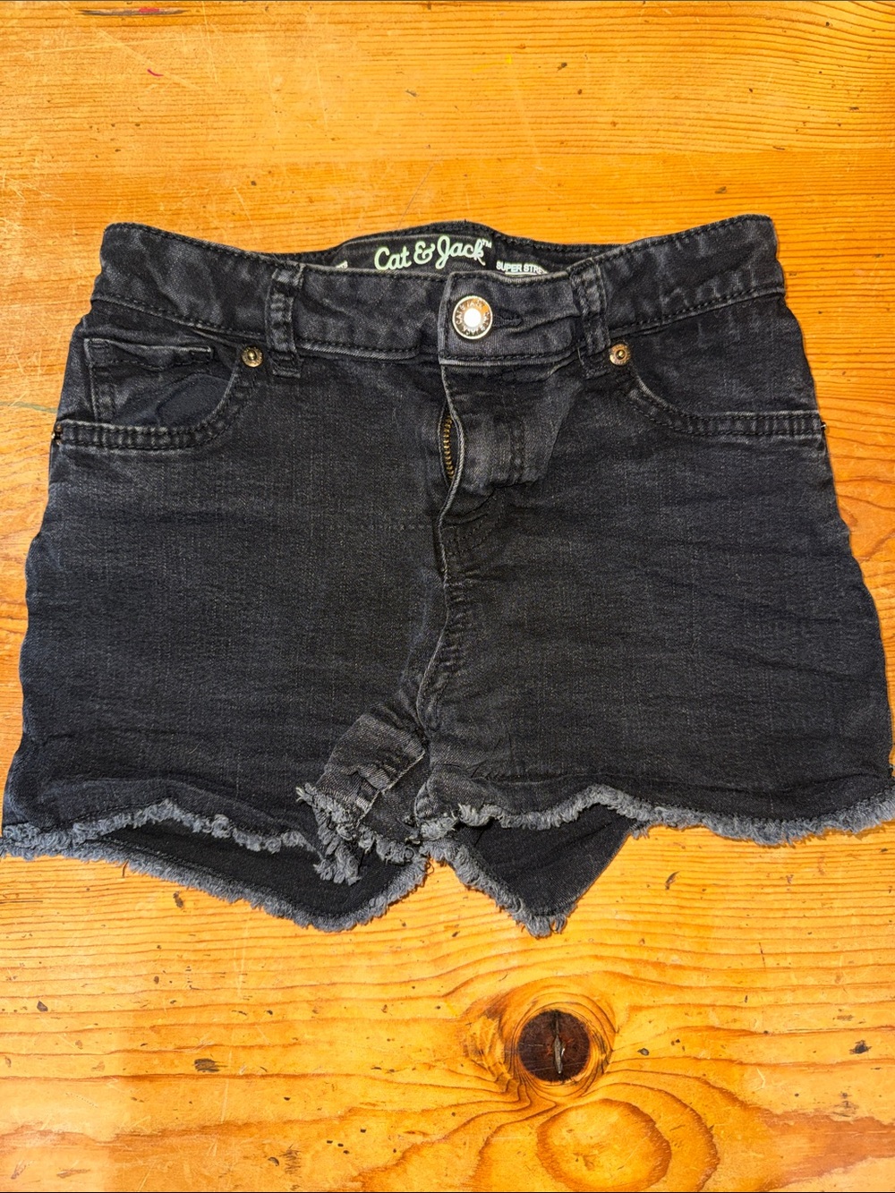 Cat & Jack Black Frayed Hem Girl's Jean Shorts